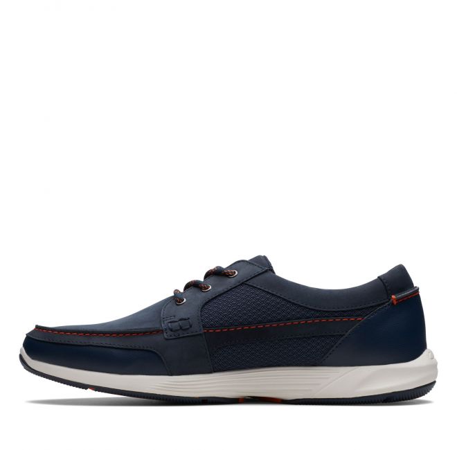 Clarks ormand sail navy casual best sale shoes